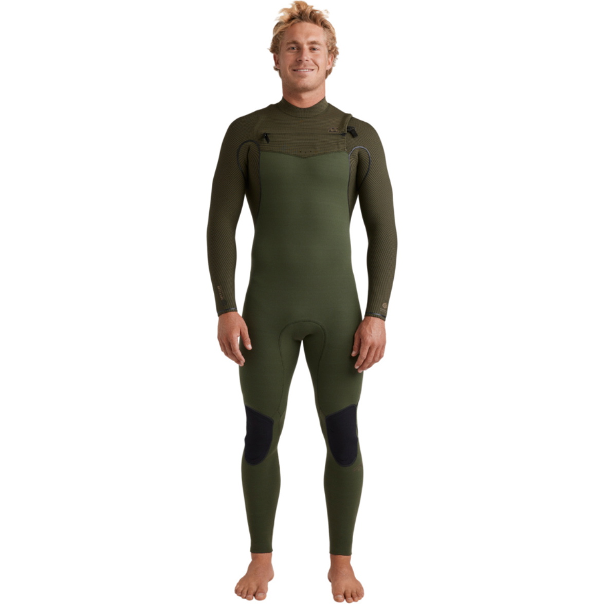 2025 Billabong Mens Furnace Natural 4/3mm Chest Zip Wetsuit 24AW193501 - Military